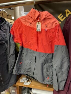 Helly Hansen Regular Rain Jacket Size M Pink and Grey